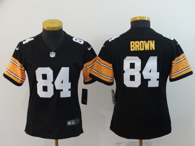 Women's NFL Pittsburgh Steelers #84 Antonio Brown Black Vapor Untouchable Limited Stitched Jersey