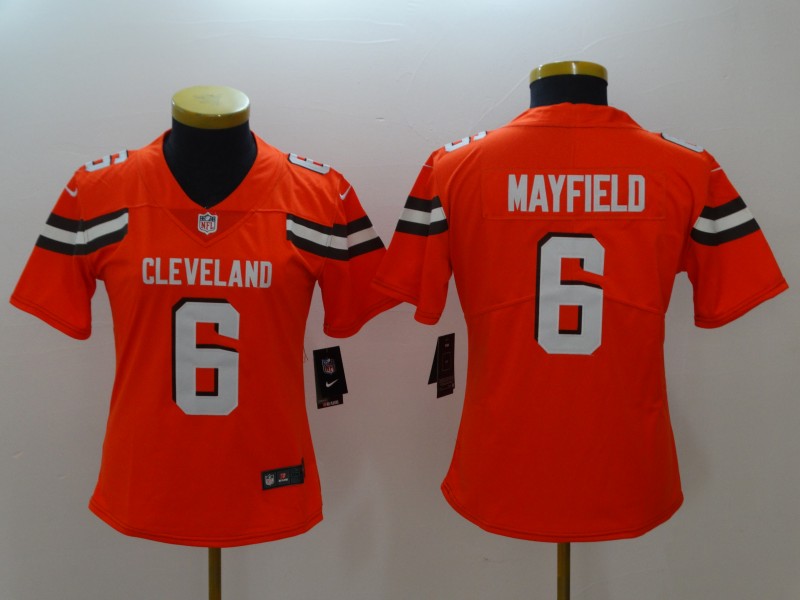 Women's Cleveland Browns #6 Baker Mayfield Orange 2018 NFL Draft Vapor Untouchable Limited Stitched Jersey