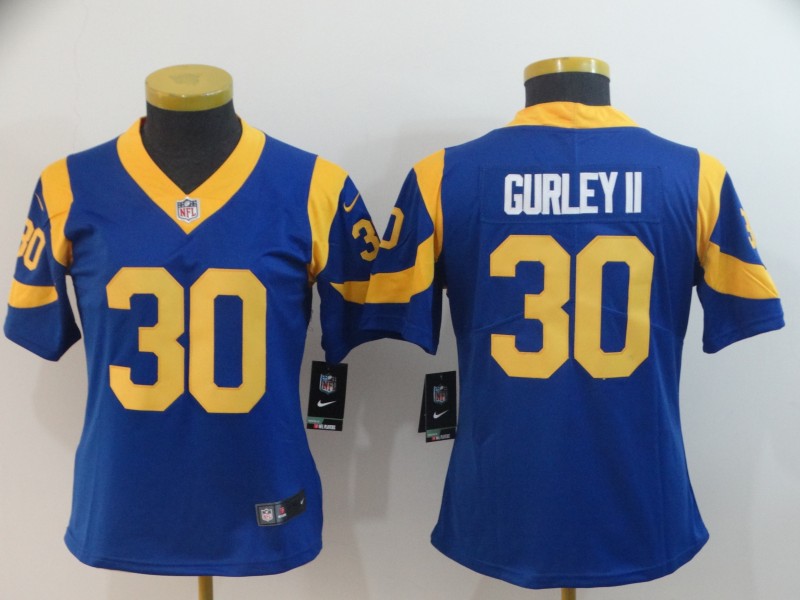 Women's Los Angeles Rams #30 Todd Gurley Royal Blue Vapor Untouchable Limited Stitched NFL Jersey