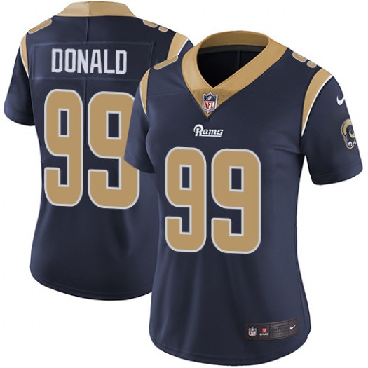 Women's Los Angeles Rams #99 Aaron Donald Navy Vapor Untouchable Limited Stitched NFL Jersey (Run Small)