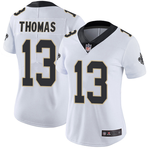 Women's New Orleans Saints #13 Michael Thomas White Vapor Untouchable Limited Stitched NFL Jersey(Runs Small)