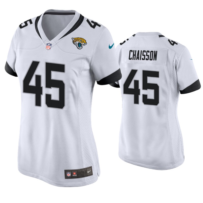 Women's Jacksonville Jaguars #45 K'Lavon Chaisson White Stitched Jersey(Run Small)