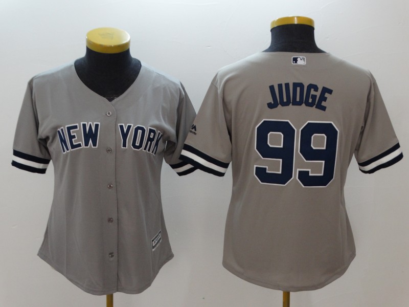 Women's New York Yankees #99 Aaron Judge Gray Cool Base Stitched MLB Jersey
