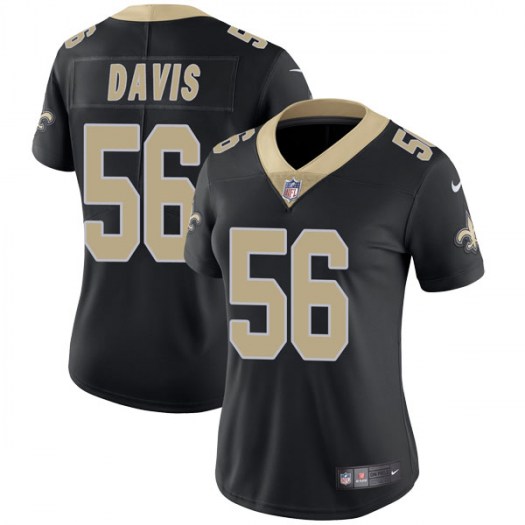 Women's New Orleans Saints #56 Demario Davis Black Vapor Untouchable Limited Stitched NFL Jersey(Run Small)