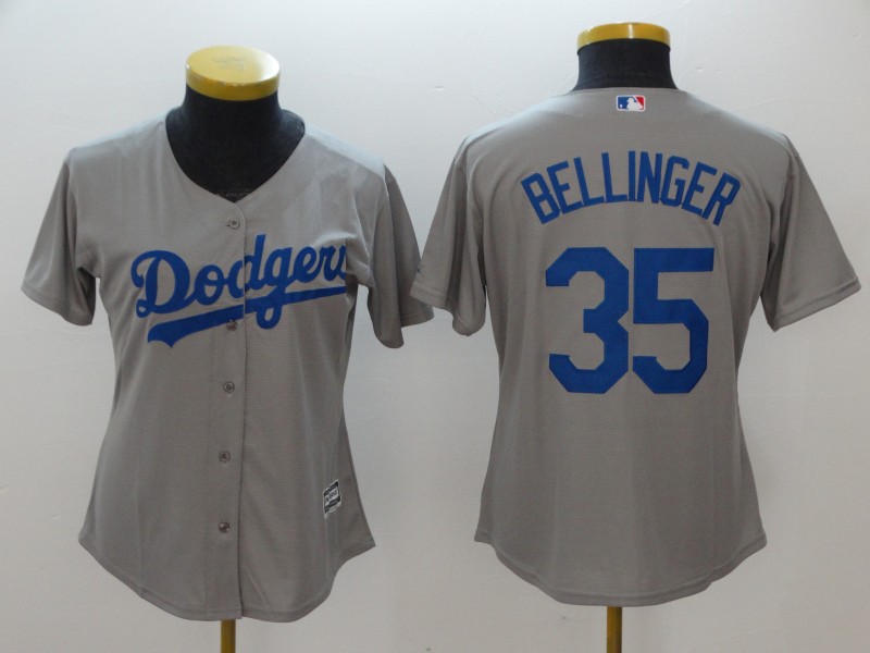Women's Los Angeles Dodgers #35 Cody Bellinger Gray Cool Base Stitched MLB Jersey