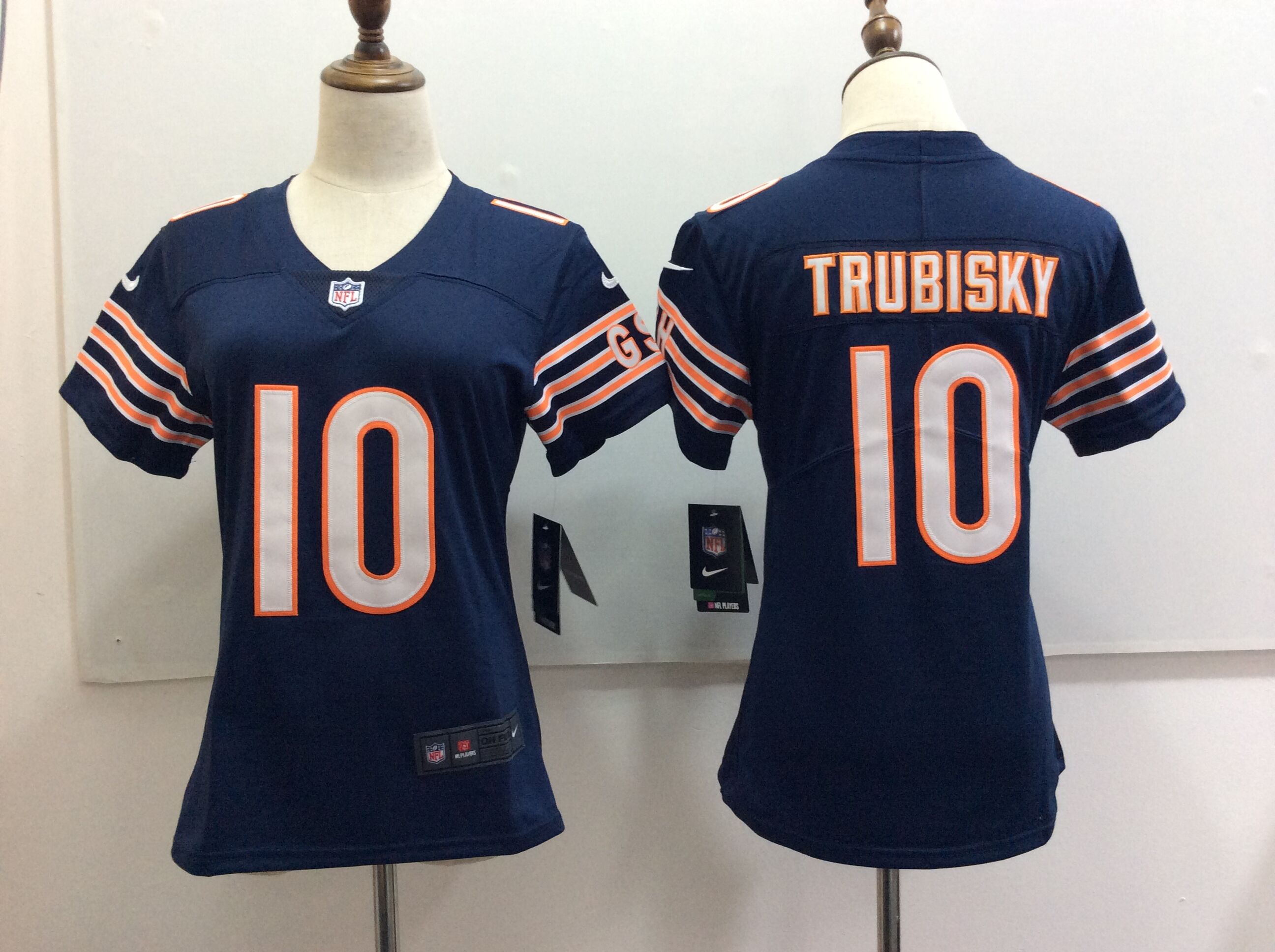 Women's Nike Chicago Bears #10 Mitchell Trubisky Blue Untouchable Limited Stitched NFL Jersey