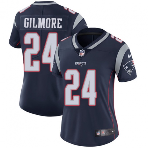 Women's New England Patriots #24 Stephon Gilmore Navy Vapor Untouchable Limited Stitched NFL Jersey(Run Small)