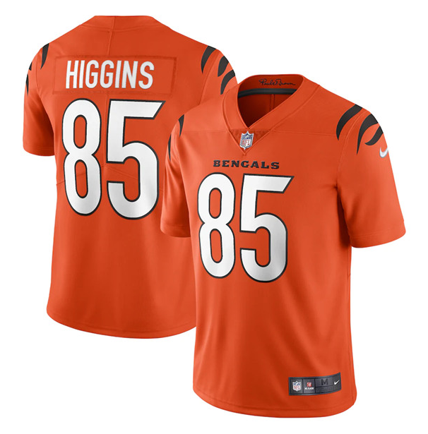 Women's Cincinnati Bengals #85 Tee Higgins 2021 New Orange Vapor Limited Stitched Jersey(Run Small)