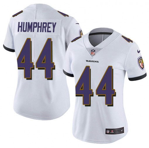 Women's Baltimore Ravens #44 Marlon Humphrey White Vapor Untouchable Limited NFL Jersey(Run Small)