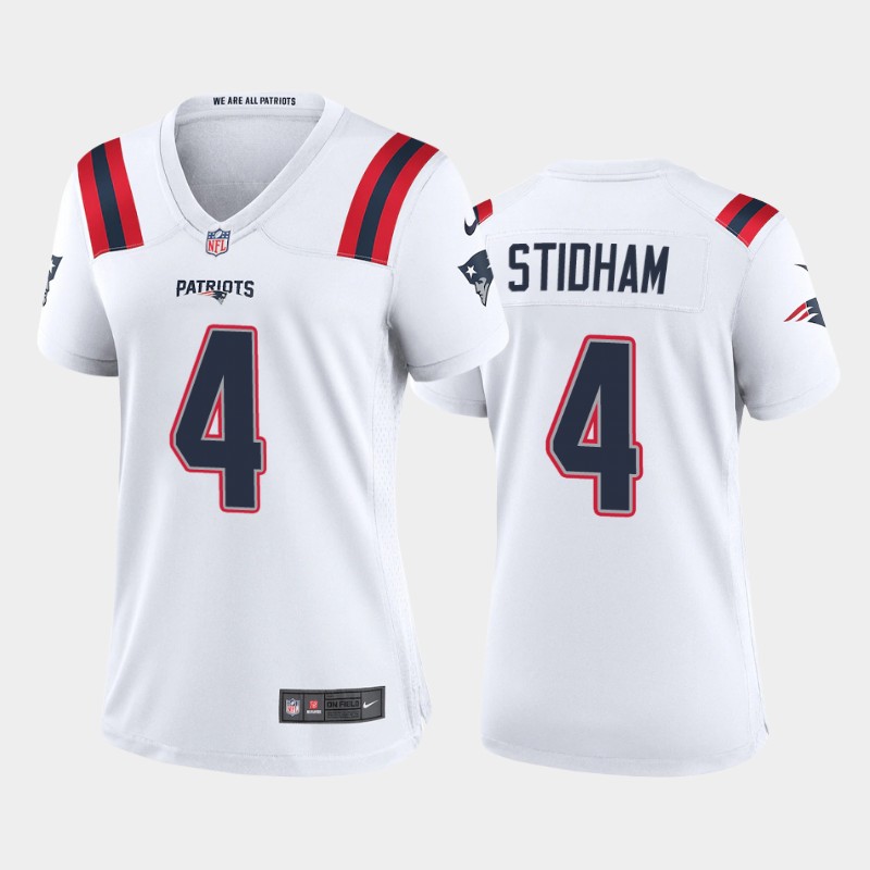 Women's New England Patriots #4 Jarrett Stidham White Stitched Jersey(Run Small)