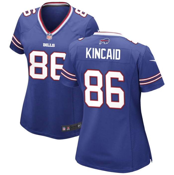 Women's Buffalo Bills #86 Dalton Kincaid Blue 2023 Draft Stitched Game Jersey(Run Small)