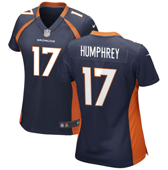 Women's Denver Broncos #17 Lil'Jordan Humphrey Navy Stitched Jersey(Run Small)