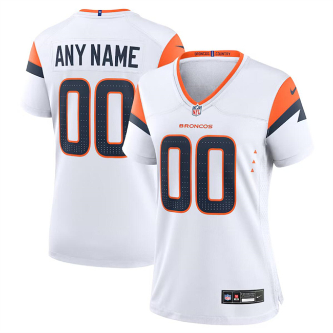 Women's Denver Broncos Active Player Custom White 2024 Stitched Jersey(Run Small)