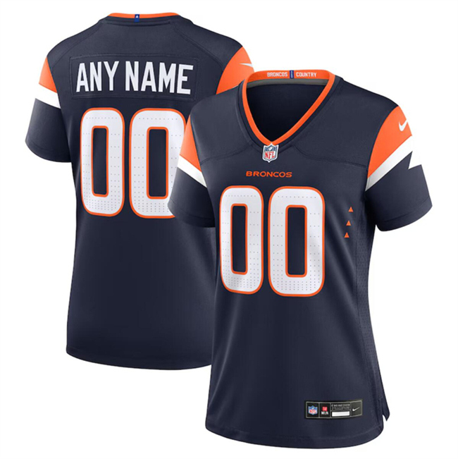 Women's Denver Broncos Active Player Custom Navy 2024 Alternate Stitched Jersey(Run Small)