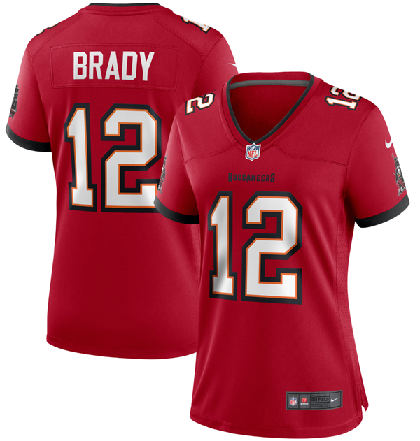 Women's Tampa Bay Buccaneers #12 Tom Brady Red 2021 Super Bowl LV Limited Stitched Jersey(Run Small)