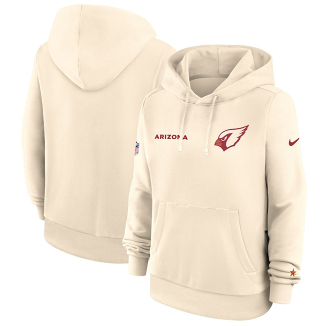 Women's Arizona Cardinals Natural 2025 Rivalries Collection Standard Issue Sideline Dri-FIT Hoodie(Run Small)
