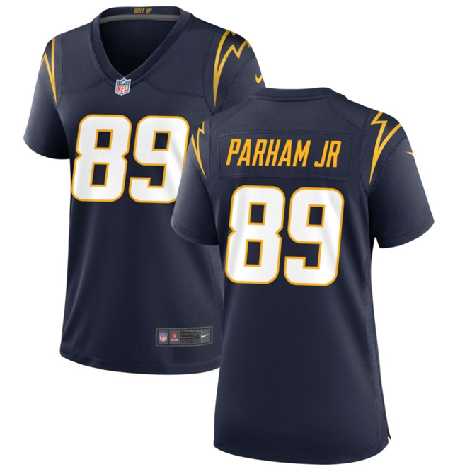 Women's Los Angeles Chargers #89 Donald Parham Jr Navy Stitched Game Jersey(Run Small)