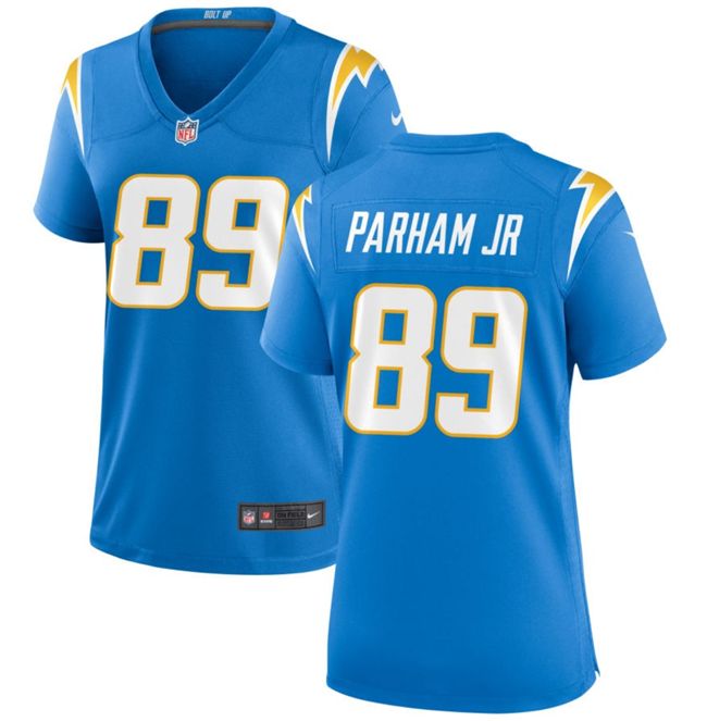 Women's Los Angeles Chargers #89 Donald Parham Jr Blue Stitched Game Jersey(Run Small)