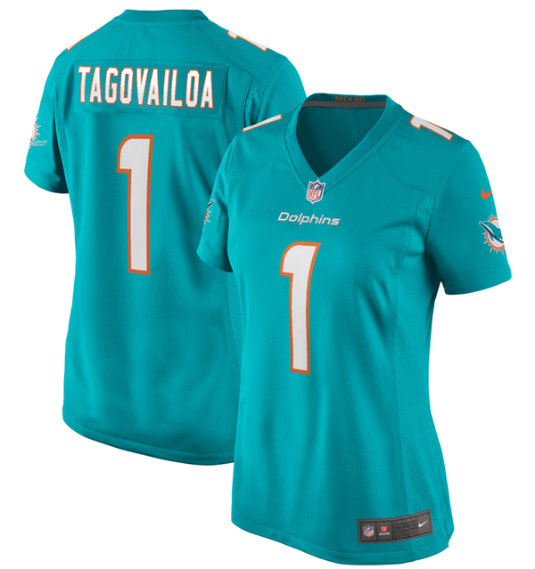 Women's Miami Dolphins #1 Tua Tagovailoa Aqua Vapor Untouchable Stitched Jersey(Run Small)