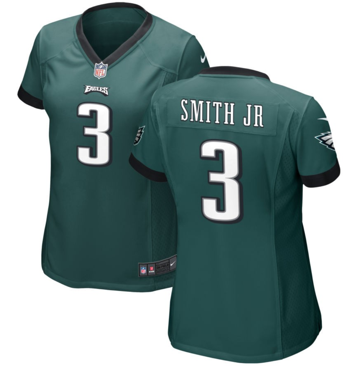 Women's Philadelphia Eagles #3 Nolan Smith JR. Green 2023 Draft Stitched Football Jersey(Run Small)