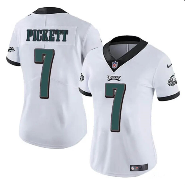 Women's Philadelphia Eagles #7 Kenny Pickett White Vapor Untouchable Limited Stitched Football Jersey(Run Small)