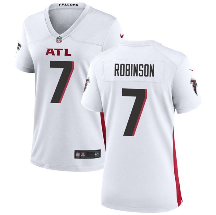 Women's Atlanta Falcons #7 Bijan Robinson White 2023 Draft Stitched Jersey(Run Small)