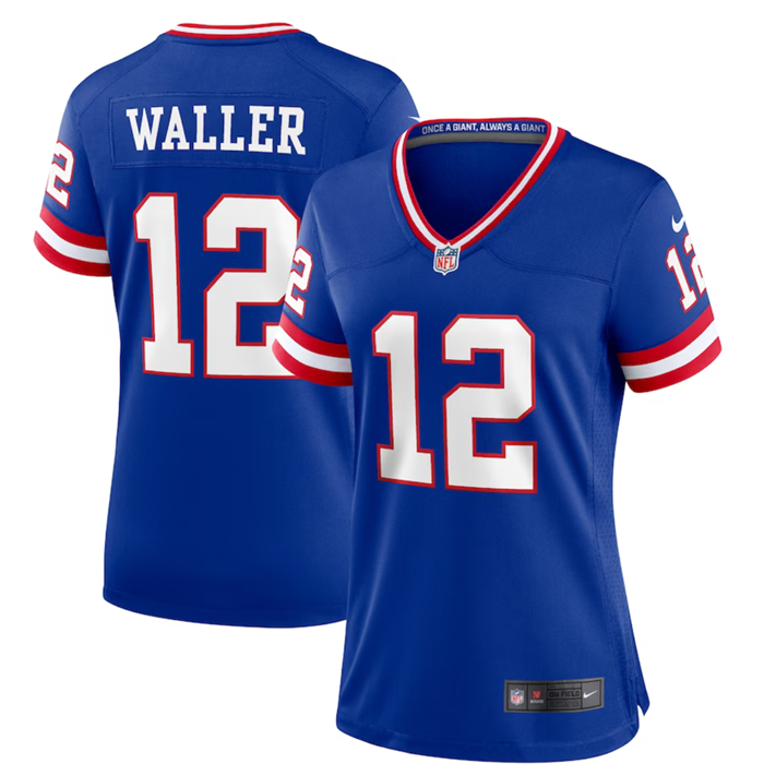 Women's New York Giants #12 Darren Waller Royal Classic Retired Player Stitched Jersey(Run Small)