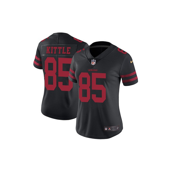 Women's NFL San Francisco 49ers #85 George Kittle Black Vapor Untouchable Limited Stitched Jersey(Runs Small)
