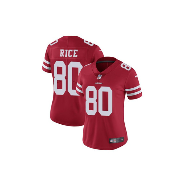 Women's NFL San Francisco 49ers #80 Jerry Rice Red Vapor Untouchable Limited Stitched Jersey