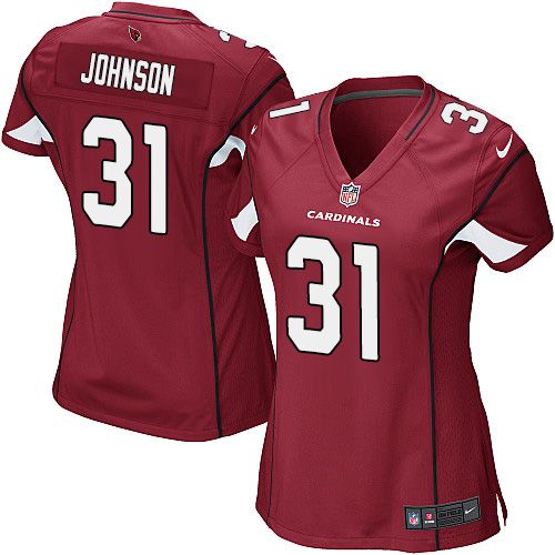 Nike Cardinals #31 David Johnson Red Team Color Women's Stitched NFL Elite Jersey