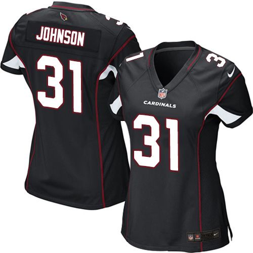 Nike Cardinals #31 David Johnson Black Alternate Women's Stitched NFL Elite Jersey