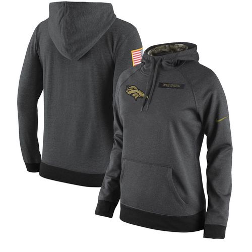 Women's Denver Broncos Nike Anthracite Salute to Service Player Performance Hoodie