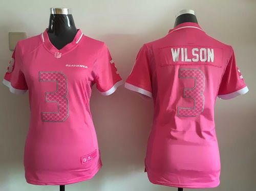 Nike Seahawks #3 Russell Wilson Pink Women's Stitched NFL Elite Bubble Gum Jersey