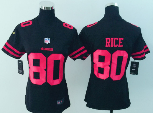 Women's Nike San Francisco 49ers #80 Jerry Rice Black Vapor Untouchable Limited Stitched NFL Jersey