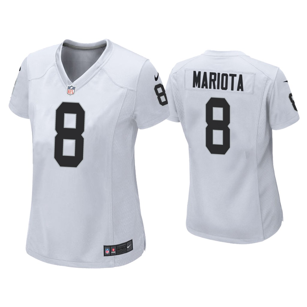 Women's Las Vegas Raiders #8 Marcus Mariota White Stitched Jersey(Run Small)