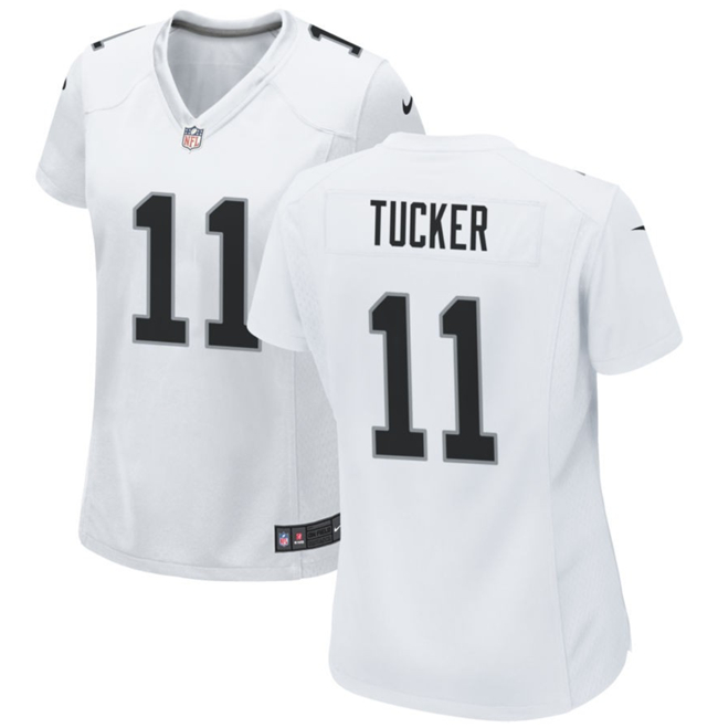 Women's Las Vegas Raiders #11 Tre Tucker White Stitched Jersey(Run Small)