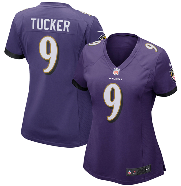 Women's Baltimore Ravens #9 Justin Tucker Purple Vapor Untouchable Limited NFL Jersey