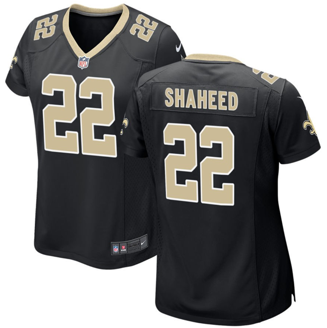 Women's New Orleans Saints #22 Rashid Shaheed Black Stitched Game Jersey(Run Small)