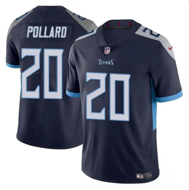 Women's Tennessee Titans #20 Tony Pollard Navy Vapor Stitched Football Jersey(Run Small)