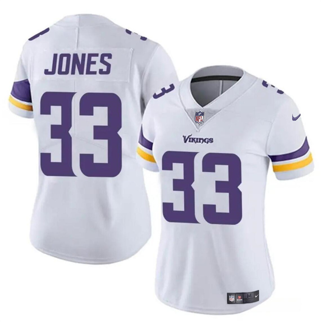 Women's Minnesota Vikings #33 Aaron Jones White Vapor Untouchable Limited Stitched Jersey(Run Small)