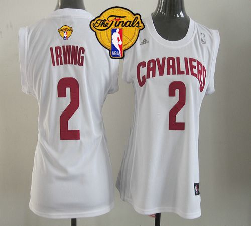 Cavaliers #2 Kyrie Irving White The Finals Patch Women Fashion Stitched NBA Jersey