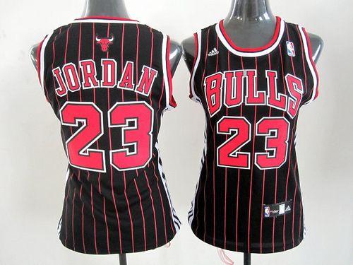 Bulls #23 Michael Jordan Black Women's Alternate Stitched NBA Jersey