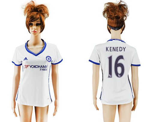 Women's Chelsea #16 Kenedy Sec Away Soccer Club Jersey