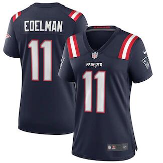 Women's New England Patriots #11 Julian Edelman Navy Stitched Jersey