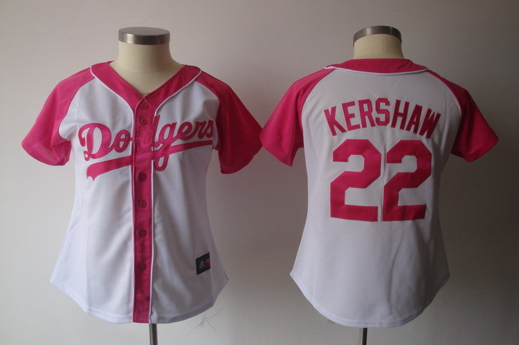 Women's Los Angeles Dodgers #22 Clayton Kershaw Pink Splash Fashion Stitched MLB Jersey