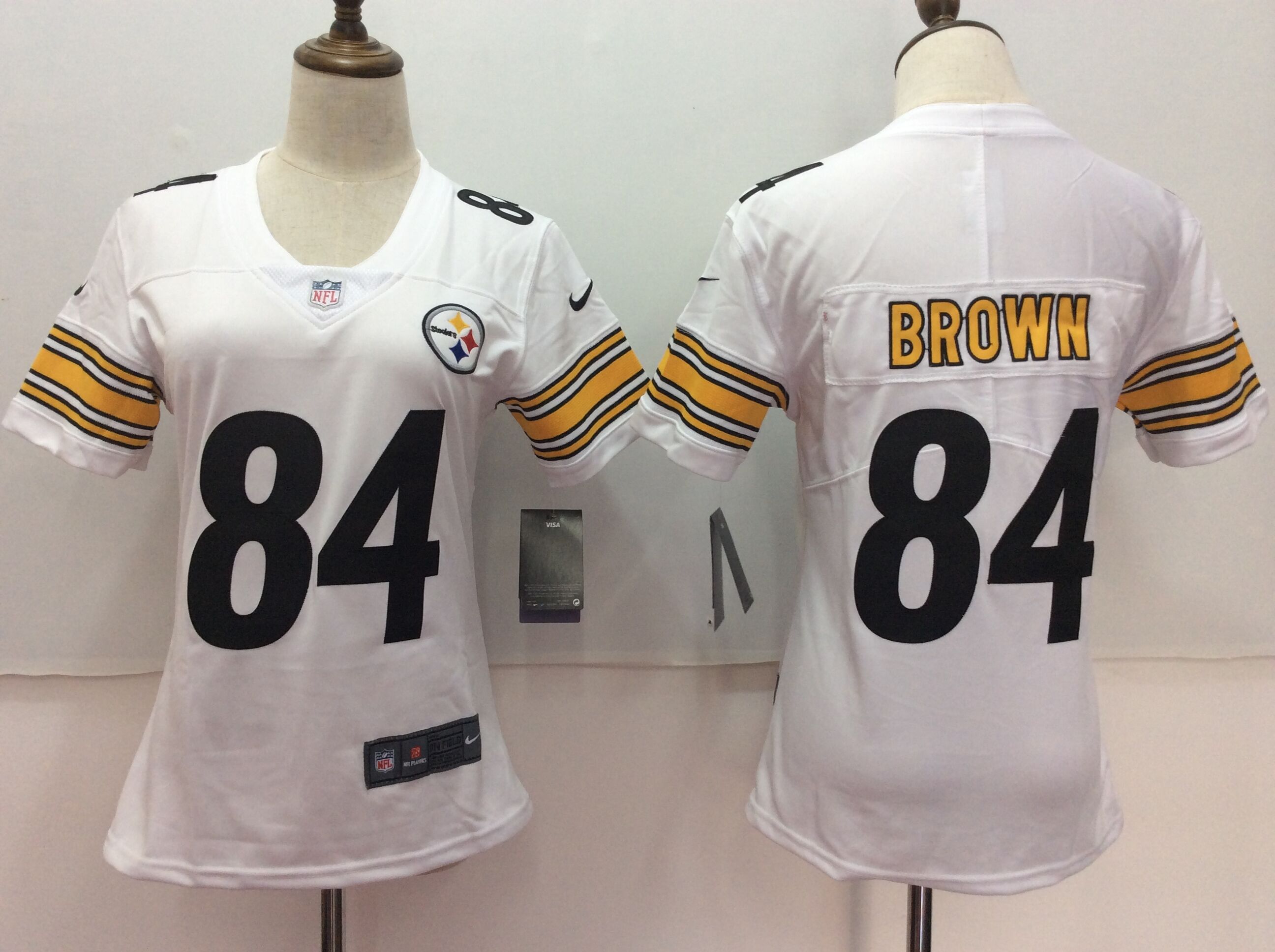 Women's Nike Pittsburgh Steelers #84 Antonio Brown White Untouchable Limited Stitched NFL Jersey