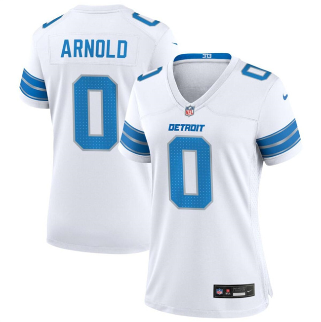 Women's Detroit Lions #0 Terrion Arnold White 2024 Stitched Jersey(Run Smaller)