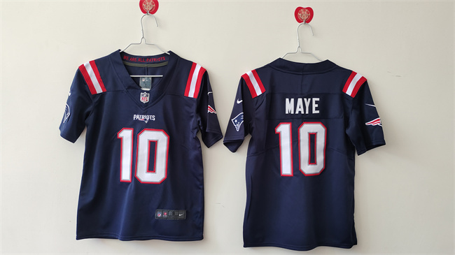Women's New England Patriots #10 Drake Maye 2024 Draft Navy Vapor Untouchable Limited Stitched Jersey(Run Small)