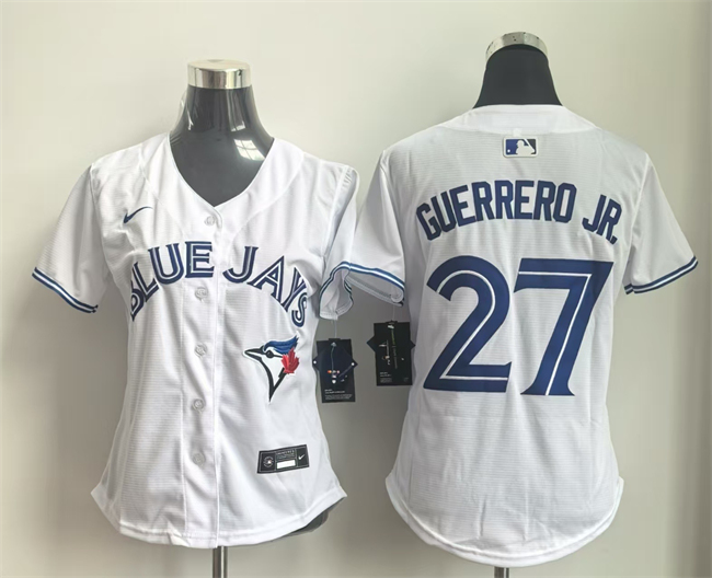 Women's Toronto Blue Jays #27 Vladimir Guerrero Jr. White Limited Stitched Baseball Jersey(Run Small)