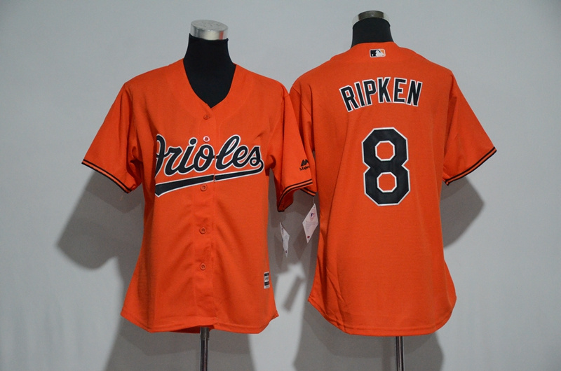 Women's Baltimore Orioles #8 Cal Ripken Majestic Orange Alternate Cool Base Player Stitched MLB Jersey